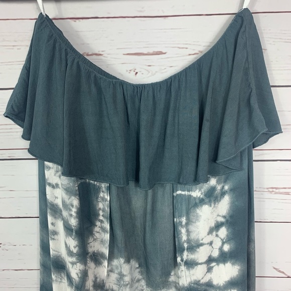 Aakaa Dress Strapless Tie Dye Flowing Charcoal - Picture 4 of 15